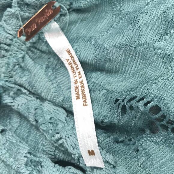 Free People Washed Jade Olivia Lace Ruffle Long Sleeve Top - Picture 8 of 10